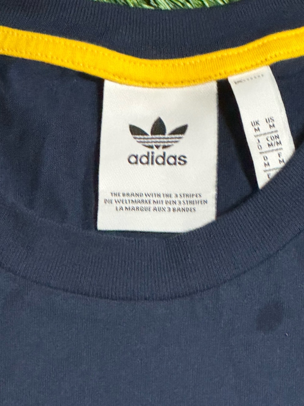 adidas Navy Short-Sleeve Originals Logo Tee with Yellow Accents - Picture 3 of 5